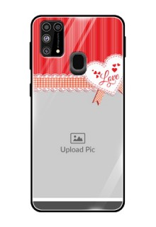 Galaxy F41 Custom Glass Mobile Case  - Red Love Pattern Design