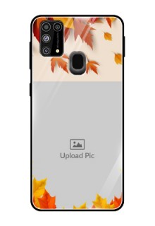 Galaxy F41 Photo Printing on Glass Case  - Autumn Maple Leaves Design