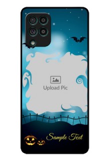 Galaxy F62 Custom Glass Phone Case - Halloween frame design