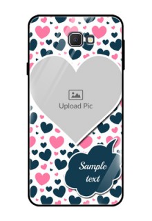 Samsung Galaxy J7 Prime Custom Glass Phone Case  - Pink & Blue Heart Design