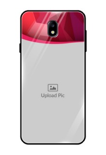 Galaxy J7 Pro Custom Glass Mobile Case  - Red Abstract Design