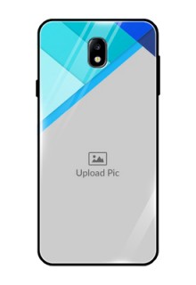 Galaxy J7 Pro Custom Glass Phone Case  - Blue Pattern Design