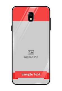 Galaxy J7 Pro Custom Glass Phone Case  - Simple Red Color Design