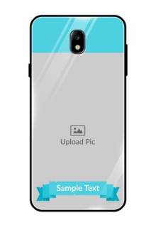 Galaxy J7 Pro Personalized Glass Phone Case  - Simple Blue Color Design
