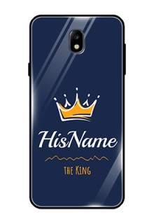 Galaxy J7 Pro Glass Phone Case King with Name