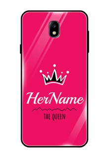 Galaxy J7 Pro Glass Phone Case Queen with Name