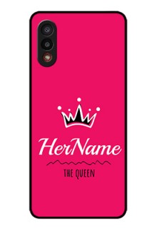 Galaxy M02 Glass Phone Case Queen with Name