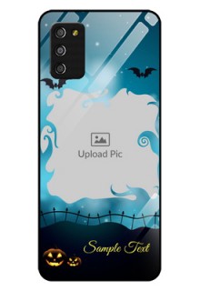 Galaxy M02s Custom Glass Phone Case  - Halloween frame design