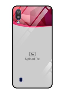 Galaxy M10 Custom Glass Mobile Case - Red Abstract Design