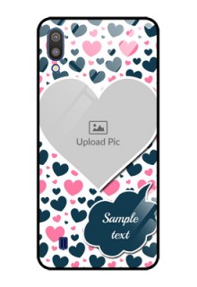 Galaxy M10 Custom Glass Phone Case - Pink & Blue Heart Design