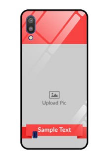 Galaxy M10 Custom Glass Phone Case - Simple Red Color Design