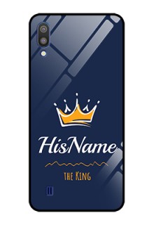 Galaxy M10 Glass Phone Case King with Name