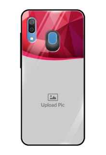 Galaxy M10s Custom Glass Mobile Case  - Red Abstract Design