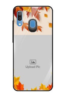 Galaxy M10s Photo Printing on Glass Case  - Autumn Maple Leaves Design