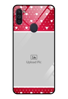 Galaxy M11 Photo Printing on Glass Case - Hearts Mobile Case Design