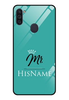 Galaxy M11 Custom Glass Phone Case Mr with Name
