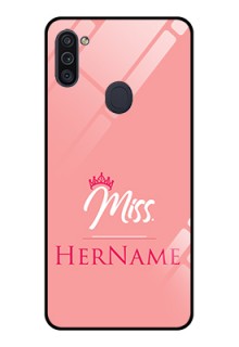 Galaxy M11 Custom Glass Phone Case Mrs with Name