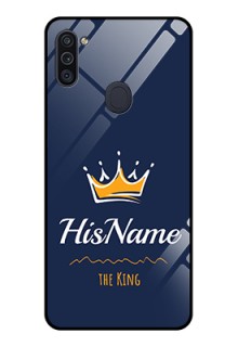 Galaxy M11 Glass Phone Case King with Name