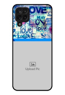 Galaxy M12 Custom Glass Mobile Case - Colorful Love Design