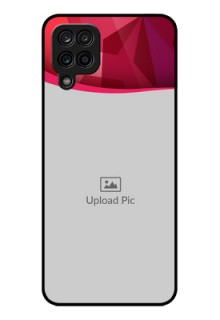 Galaxy M12 Custom Glass Mobile Case - Red Abstract Design