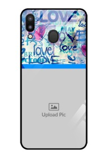 Galaxy M20 Custom Glass Mobile Case - Colorful Love Design