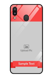 Galaxy M20 Custom Glass Phone Case - Simple Red Color Design