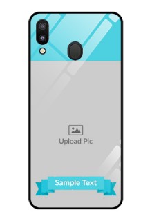 Galaxy M20 Personalized Glass Phone Case - Simple Blue Color Design