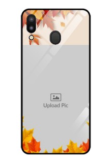 Galaxy M20 Photo Printing on Glass Case - Autumn Maple Leaves Design