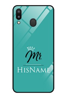 Galaxy M20 Custom Glass Phone Case Mr with Name