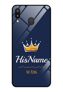 Galaxy M20 Glass Phone Case King with Name