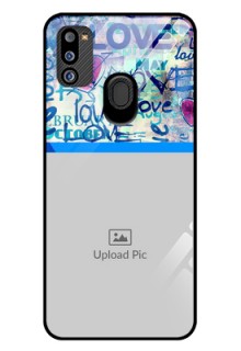 Galaxy M21 2021 Edition Custom Glass Mobile Case - Colorful Love Design