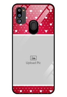 Galaxy M21 2021 Edition Photo Printing on Glass Case - Hearts Mobile Case Design