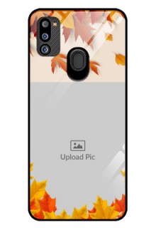 Galaxy M21 2021 Edition Photo Printing on Glass Case - Autumn Maple Leaves Design