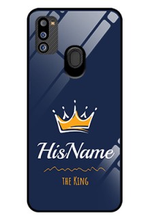 Galaxy M21 2021 Edition Glass Phone Case King with Name