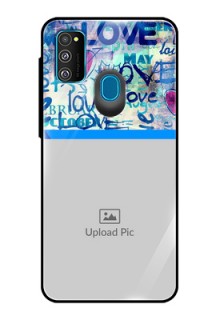 Galaxy M21 Custom Glass Mobile Case  - Colorful Love Design
