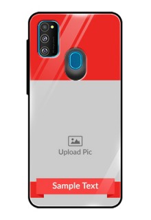 Galaxy M21 Custom Glass Phone Case  - Simple Red Color Design