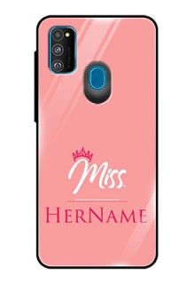 Galaxy M21 Custom Glass Phone Case Mrs with Name