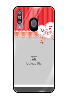 Samsung Galaxy M30 Custom Glass Mobile Case  - Red Love Pattern Design