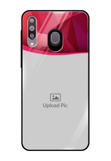 Samsung Galaxy M30 Custom Glass Mobile Case  - Red Abstract Design
