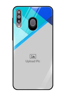 Samsung Galaxy M30 Custom Glass Phone Case  - Blue Pattern Design