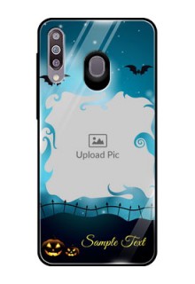 Samsung Galaxy M30 Custom Glass Phone Case  - Halloween frame design