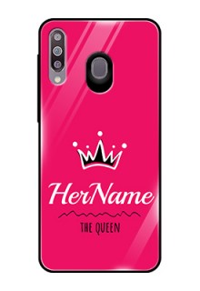 Galaxy M30 Glass Phone Case Queen with Name