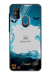 Samsung Galaxy M30s Custom Glass Phone Case  - Halloween frame design