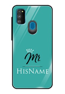 Galaxy M30S Custom Glass Phone Case Mr with Name