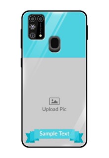 Galaxy M31 Prime Edition Personalized Glass Phone Case  - Simple Blue Color Design