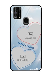 Galaxy M31 Prime Edition Custom Glass Mobile Case  - Blue Color Couple Design 