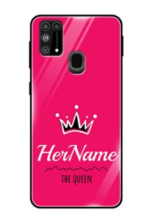 Galaxy M31 Glass Phone Case Queen with Name