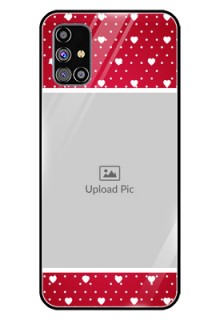 Galaxy M31S Photo Printing on Glass Case  - Hearts Mobile Case Design