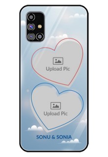 Galaxy M31S Custom Glass Mobile Case  - Blue Color Couple Design 