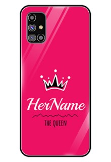 Galaxy M31S Glass Phone Case Queen with Name